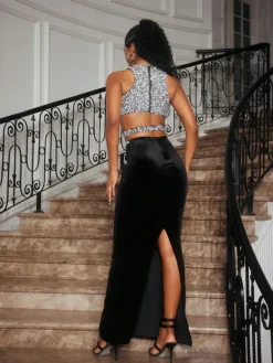 Sets & Co-ords*Mew Mews Fashion Abequa Rhinestone Velvet Skirt Set