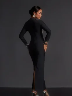 Dresses|Maxi Dresses*Bandage Adica Long Sleeve Rhinestone Maxi Dress