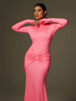 Dresses|Maxi Dresses*Mew Mews Fashion Adriel High Neck Ruched Maxi Dress