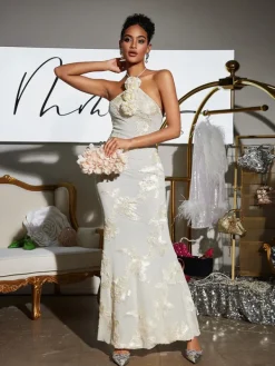 Dresses|Maxi Dresses*Mew Mews Fashion Aedin Halterneck Flower Maxi Dress