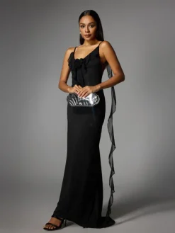 Dresses|Maxi Dresses*Mew Mews Fashion Aelthar Spaghetti Flower Maxi Dress In Black