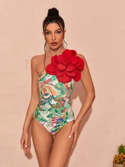 Bikini Sets|Swimwear*Mew Mews Fashion Aether Flower Printed Swimwear Two Piece Set