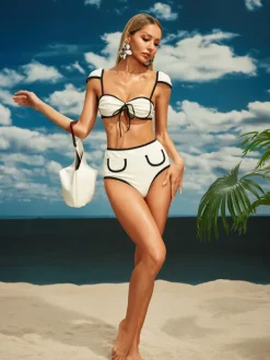 Bikini Sets|Swimwear*Mew Mews Fashion Aftab Lace Up Bikini Two Piece Set