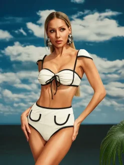 Bikini Sets|Swimwear*Mew Mews Fashion Aftab Lace Up Bikini Two Piece Set