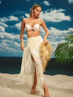 Bikini Sets|Swimwear*Mew Mews Fashion Aglaia Fringe Bikini Three Piece Set
