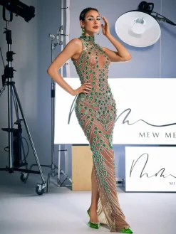 Embellishment|Dresses*Embellishment Ahava Rhinestone Embellished Maxi Dress