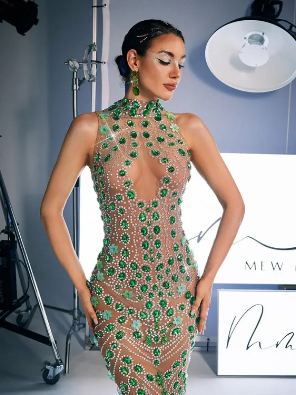 Embellishment|Dresses*Embellishment Ahava Rhinestone Embellished Maxi Dress
