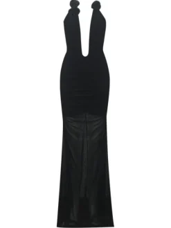 Dresses|Maxi Dresses*Bandage Ahinoam Strapless Flower Maxi Dress In Black