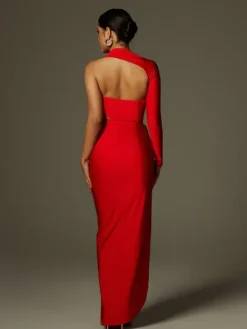 Maxi Dresses|Dresses*Mew Mews Fashion Aislyn One Shoulder Cutout Split Maxi Dress