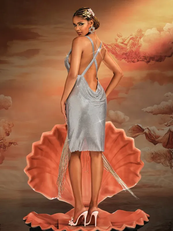 Dresses|Maxi Dresses*Mew Mews Fashion Aithley Chain Fringe Chainmail Dress