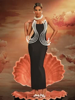 Dresses|Maxi Dresses*Bandage Aivar Strapless Pearl Maxi Dress