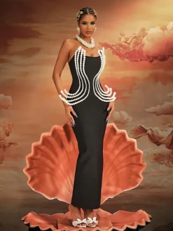 Dresses|Maxi Dresses*Bandage Aivar Strapless Pearl Maxi Dress