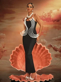 Dresses|Maxi Dresses*Bandage Aivar Strapless Pearl Maxi Dress