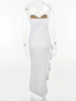 Dresses|Midi Dresses*Mew Mews Fashion Aizen Lace Asymmetric Ruffle Midi Dress