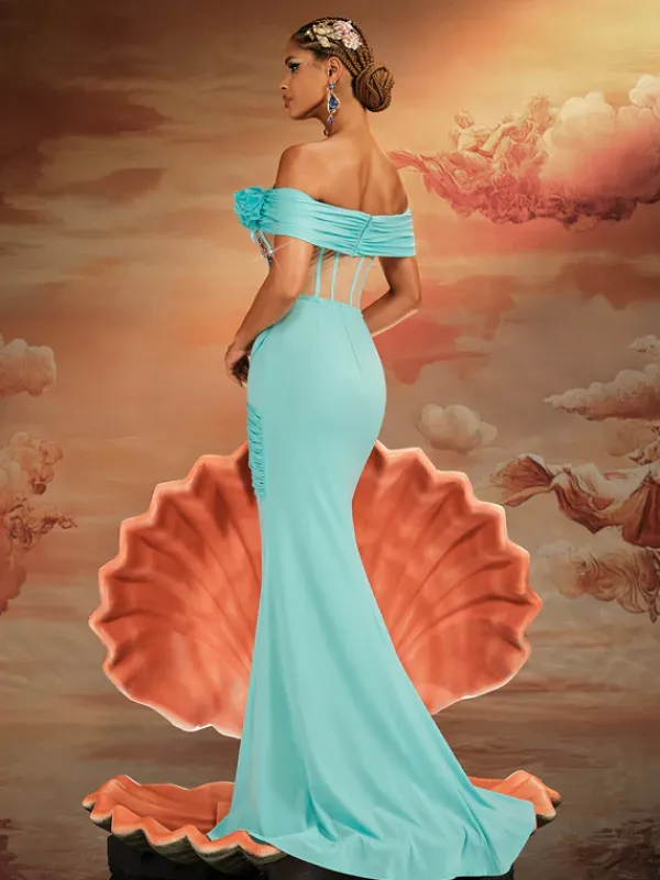 Dresses|Maxi Dresses*Mew Mews Fashion Ajamu Off Shoulder Starfish Pearl Maxi Dress