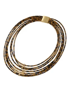 Necklaces*Mew Mews Fashion Akantha Multi Layered Leopard Necklace