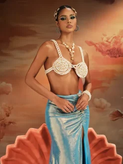 Beaded Wear|Tops*Mew Mews Fashion O/S Akemi Pearl Beaded Bralette