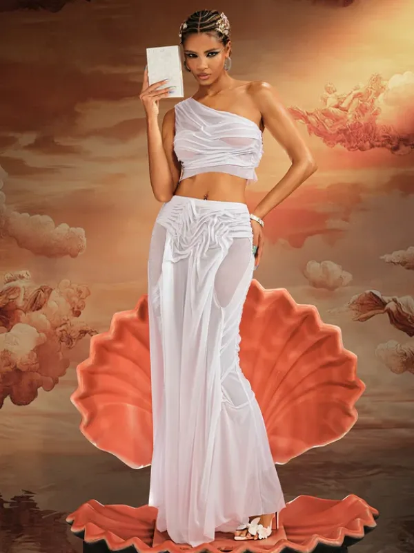 Sets & Co-ords*Mew Mews Fashion Akiye One Shoulder Ruched Skirt Set