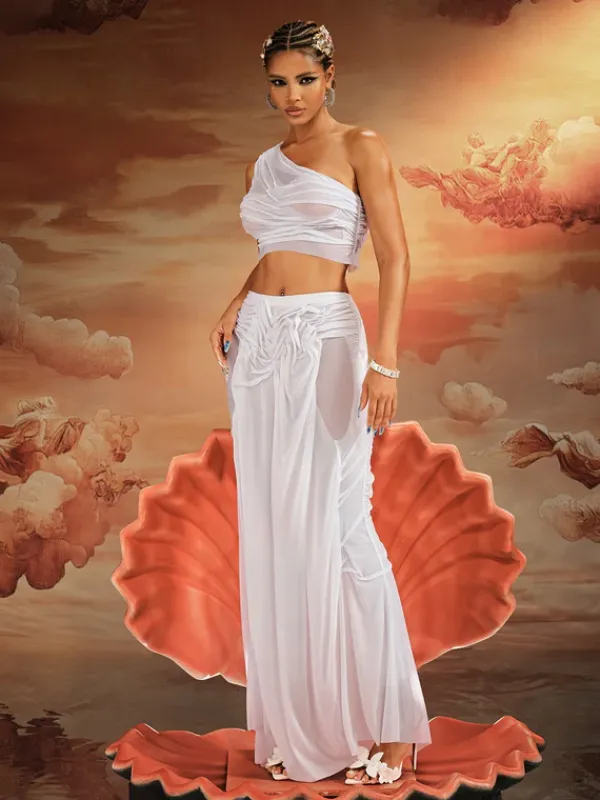 Sets & Co-ords*Mew Mews Fashion Akiye One Shoulder Ruched Skirt Set