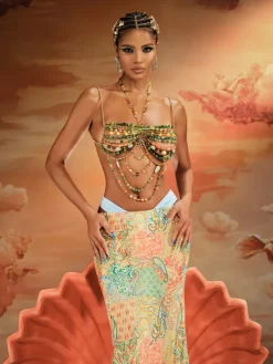 Beaded Wear|Tops*Mew Mews Fashion O/S Akshay Gemstone Beaded Bralette