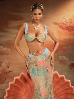 Bikini Sets|Swimwear*Mew Mews Fashion Alaqua Printed Swimwear Two Piece Set