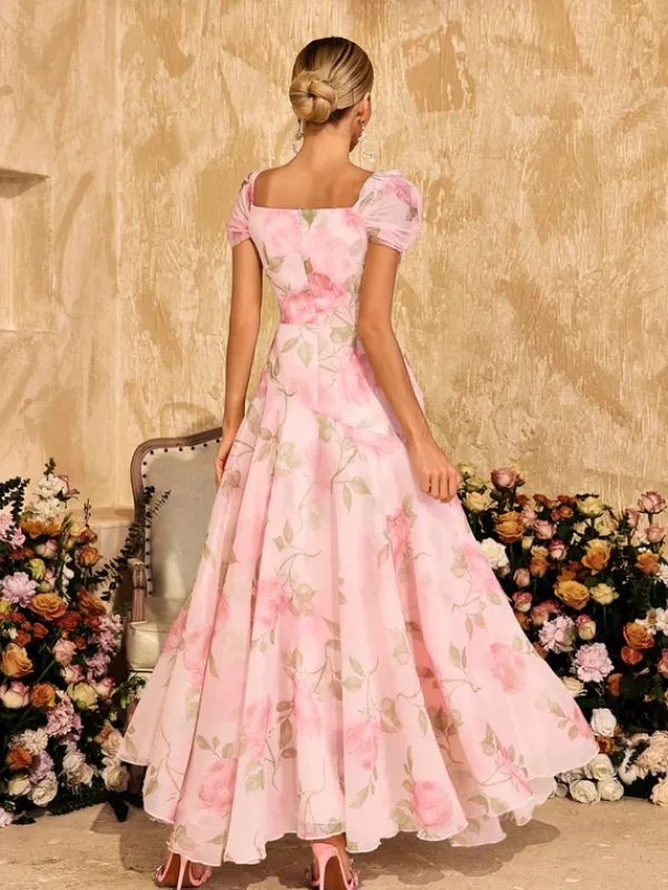 Dresses|Maxi Dresses*Mew Mews Alayja Flower Printed Mesh Maxi Dress