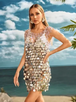 Dresses|Mini Dresses*Mew Mews Alev Gradient Sequin Mini Dress