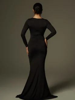 Dresses|Maxi Dresses*Mew Mews Fashion Aleyah Long Sleeve Cutout Ruched Maxi Dress