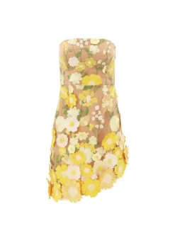 Dresses|Mini Dresses*Mew Mews Alirio Strapless Embroidered Flower Mini Dress