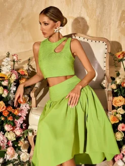 Sets & Co-ords*Mew Mews Alka Sleeveless Ruched Skirt Set