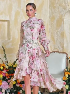 Dresses|Midi Dresses*Mew Mews Alodia Puff Sleeves Printed Midi Dress