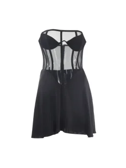 Dresses|Mini Dresses*Mew Mews Alohi Strapless Corset Satin Mini Dress