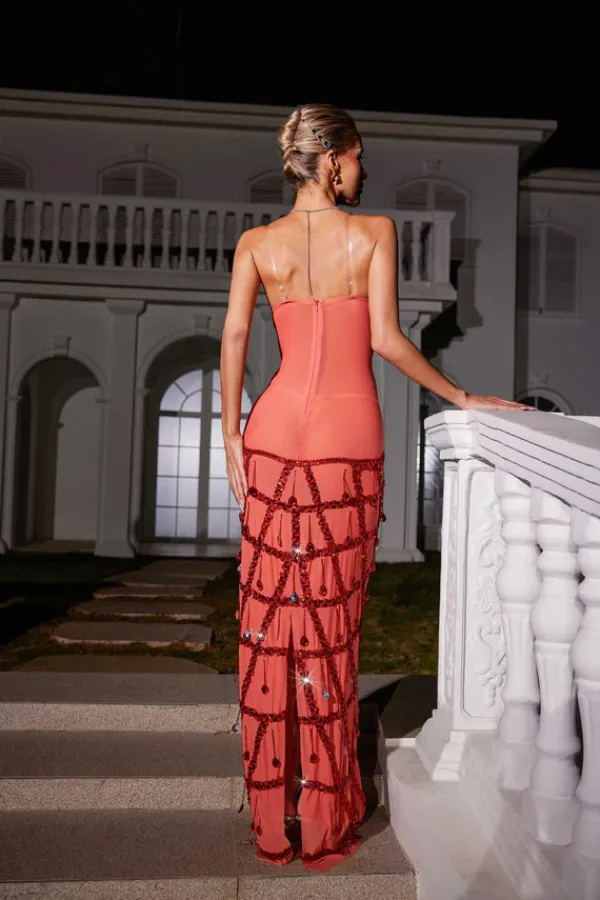 Embellishment|Dresses*Embellishment Angelo Sequin Embellished Mesh Maxi Dress