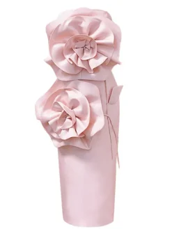 Dresses|Midi Dresses*Mew Mews Fashion Anwen Strapless Flower Midi Dress In Blush