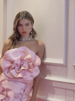 Dresses|Mini Dresses*Mew Mews Fashion Anwen Strapless Flower Mini Dress In Blush