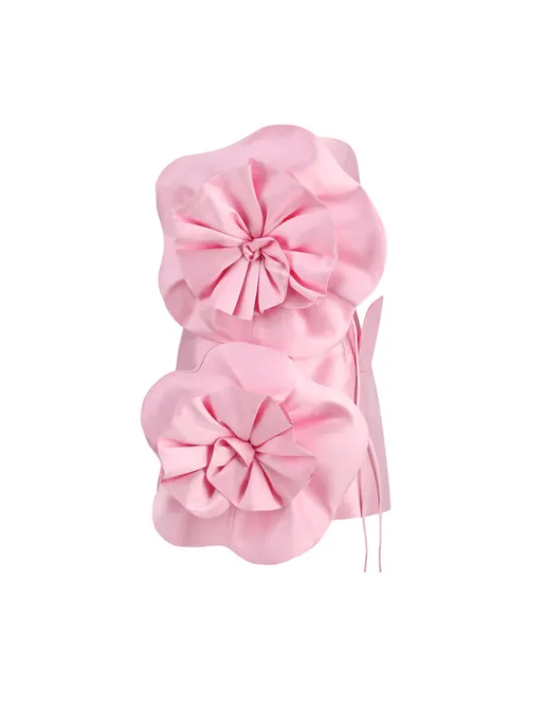 Dresses*Mew Mews Fashion Anwen Strapless Flower Mini Dress In Pink