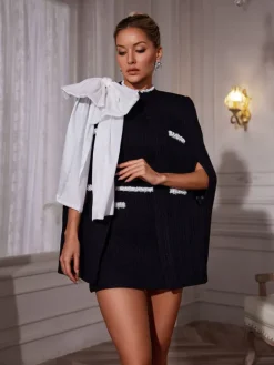 Sets & Co-ords*Mew Mews Fashion Aristotle Corded Bow Cape Set