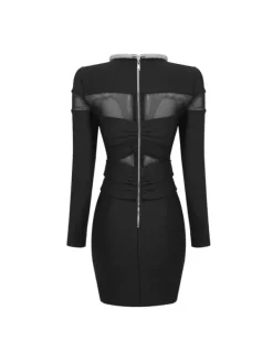 Dresses|Mini Dresses*Mew Mews Fashion Arley Long Sleeve Crystal Mini Dress