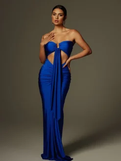 Dresses|Maxi Dresses*Mew Mews Fashion Arlyn Strapless Draped Cutout Maxi Dress