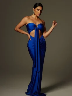 Dresses|Maxi Dresses*Mew Mews Fashion Arlyn Strapless Draped Cutout Maxi Dress