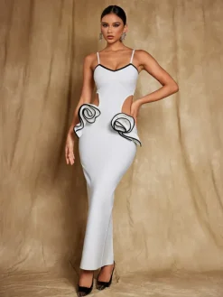 Dresses|Maxi Dresses*Bandage Arroyo Spaghetti Flower Cutout Dress