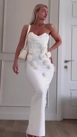 Dresses*Bandage Arushi Strapless Flower Dress