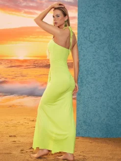 Dresses|Maxi Dresses*Mew Mews Fashion Asger Halterneck Ruched Maxi Dress