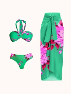 Bikini Sets|Swimwear*Mew Mews Fashion Aunika Halterneck Bikini Three Piece Set