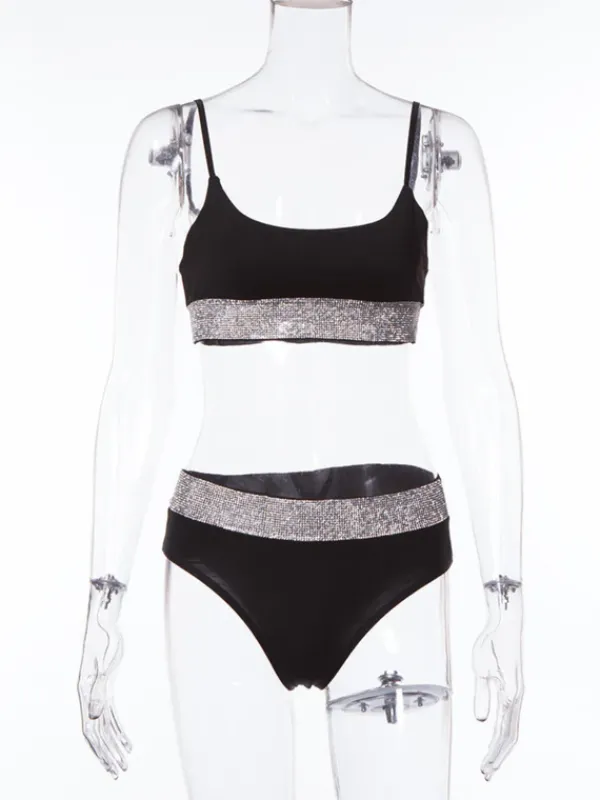 Bikini Sets|Swimwear*Mew Mews Fashion Azriel Rhinestone Bikini Two Piece Set