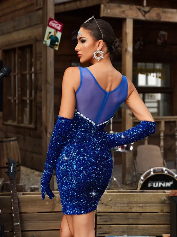 Embellishment|Dresses*Embellishment Baelina Sleeveless Embellished Ruched Mini Dress