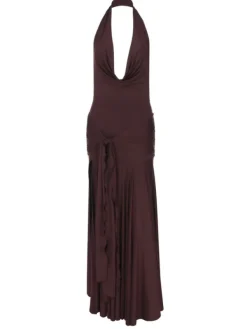 Dresses|Maxi Dresses*Mew Mews Fashion Baelthar Cowl Neck Ruched Split Maxi Dress