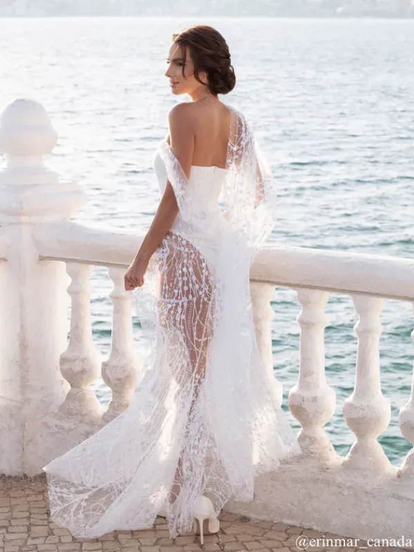 Dresses*Mew Mews Fashion Bailee Split Sequin Maxi Dress In White