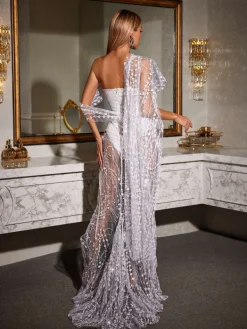 Dresses|Maxi Dresses*Mew Mews Fashion Bailee Split Sequin Maxi Dress In White
