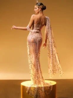 Dresses|Maxi Dresses*Mew Mews Fashion Bailee Split Sequin Maxi Dress In Bronze